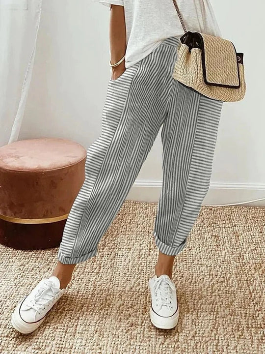 Pantaloni a righe da donna