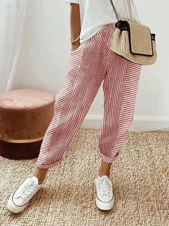 Pantaloni a righe da donna