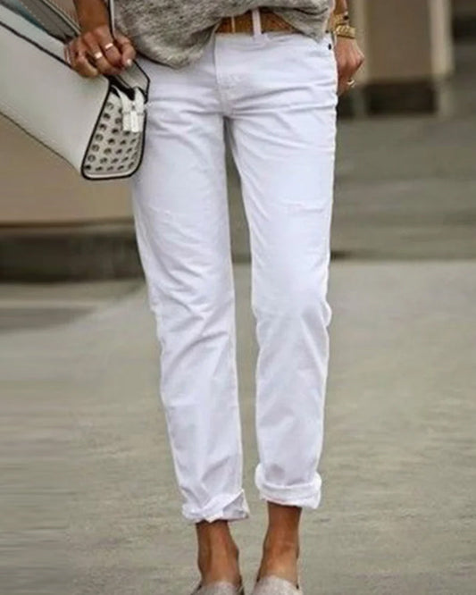 Pantaloni casual eleganti a tinta unita